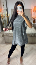 Shiny Oversized T-shirt Dress