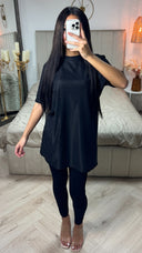 Shiny Oversized T-shirt Dress