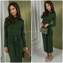 Kleid mit Schlitz und Wickeldetail in Silberring-Optik A231291