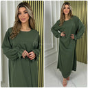 Schlichtes Kleid mit Rüschenärmeln
