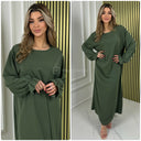 Schlichtes Kleid mit Rüschenärmeln