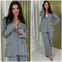 Slit Sleeve Oversized Blazer Striped Set