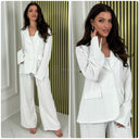 Slit Sleeve Oversized Blazer Striped Set