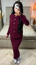 Weiche Strickmode mit goldenen Knöpfen, Essential-Rock, PBT-Set