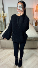 Weicher Teddy-Übergroßer Pullover mit Ballonärmeln