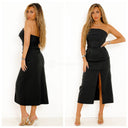 Wrap Dress Front Split Buttons Detail