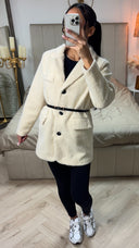 Teddy Blazer Belt Three Button Detail