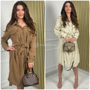 Thick Corduroy Tie Belt Dress