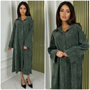 Thick Gloss Design Material Blouse Dress