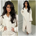 Thick Gloss Design Material Blouse Dress