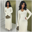 Thick Ribbed Tie Belt Dress Knitwear PBT