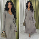 Thick Ribbed Tie Belt Dress Knitwear PBT