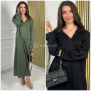 Thick Super Soft V Neck Collar Maxi Dress