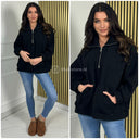 Thick Teddy Zipper Detail Sweater