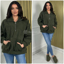 Thick Teddy Zipper Detail Sweater