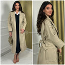 Thick Trenhcoat Tie Belt Seam Detail