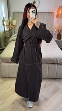 Tie Belt Collar Kimono Pocket Detail