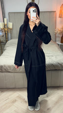 Tie Belt Collar Kimono Pocket Detail