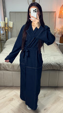 Tie Belt Collar Kimono Pocket Detail