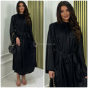 Tie Belt Metallic Dress