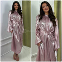 Tie Belt Metallic Dress