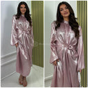 Tie Belt Metallic Dress
