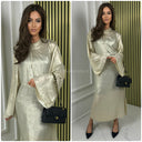 Tie Belt Metallic Dress