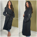 Special Sleeves Trench Coat Tie Belt Zip Detail