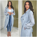 Special Sleeves Trench Coat Tie Belt Zip Detail