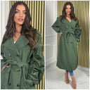 Special Sleeves Trench Coat Tie Belt Zip Detail