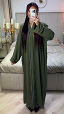 V Neck Abaya Diamonds