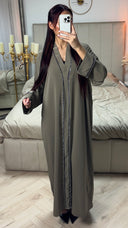 V Neck Abaya Diamonds