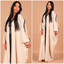 Abaya mit V-Ausschnitt und Pailletten in der Mitte