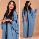 Abaya mit V-Ausschnitt und Pailletten in der Mitte