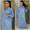 V Neck Blouse Maxi Double Pocket Detail