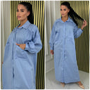 V Neck Blouse Maxi Double Pocket Detail