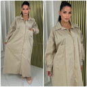 V Neck Blouse Maxi Double Pocket Detail