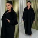 V Neck Blouse Maxi Double Pocket Detail