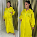 V Neck Blouse Maxi Double Pocket Detail