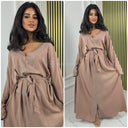 V Neck Diamond Tie Belt Dress