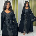 V Neck Diamond Tie Belt Dress