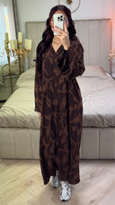 V Neck Flower Embroidery Maxi Dress