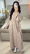 V Neck Flower Embroidery Maxi Dress