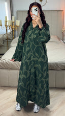 V Neck Flower Embroidery Maxi Dress