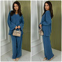 Übergroßes Set aus dickem Cord mit V-Ausschnitt