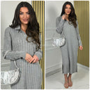 V Neck Stripes Splits CLD-584