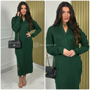 V Neck Stripes Splits CLD-584