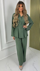 Waist Detail Blouse Set