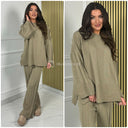 Wide Ribbed Premium Knitwear Wide Sleeve + Leg Set