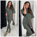 Oversized Wrapped Top Splits + Legging Set Terry Cotton